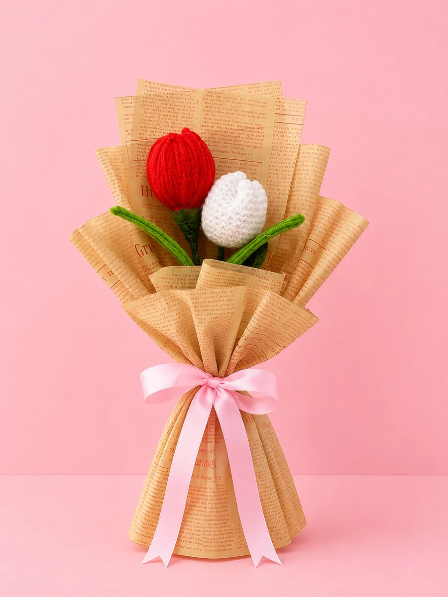 Scarlet & Pearl Tulip Bouquet
