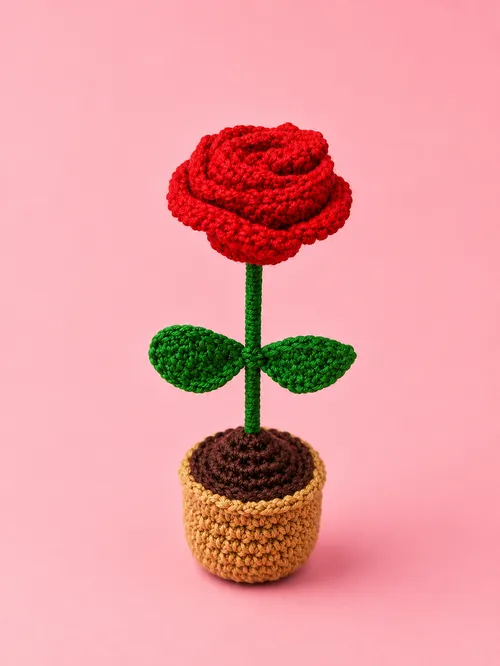 Crimson Rose Pot