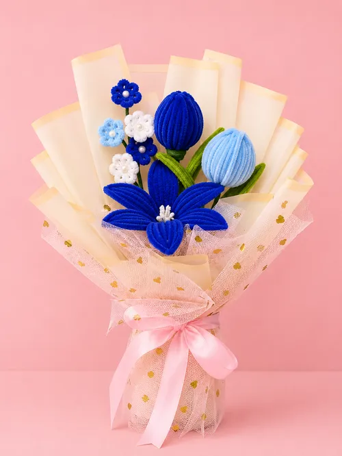Royal Blue Blossom Bouquet